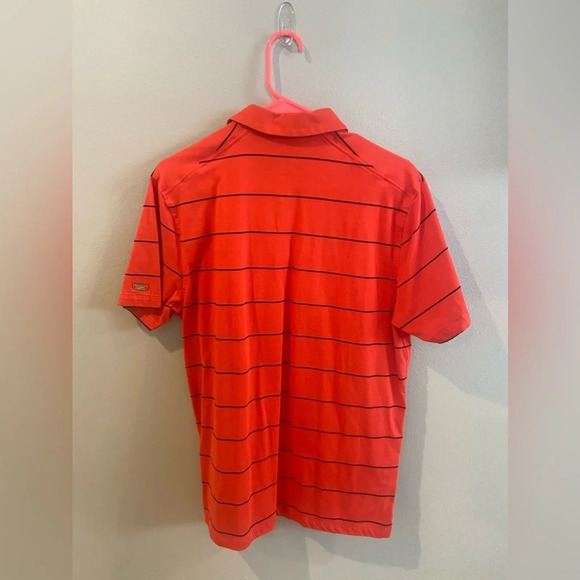 NIKE Dri-Fit Men’s Short Sleeve Polo Striped Medium Red&Navy - Picture 3 of 13